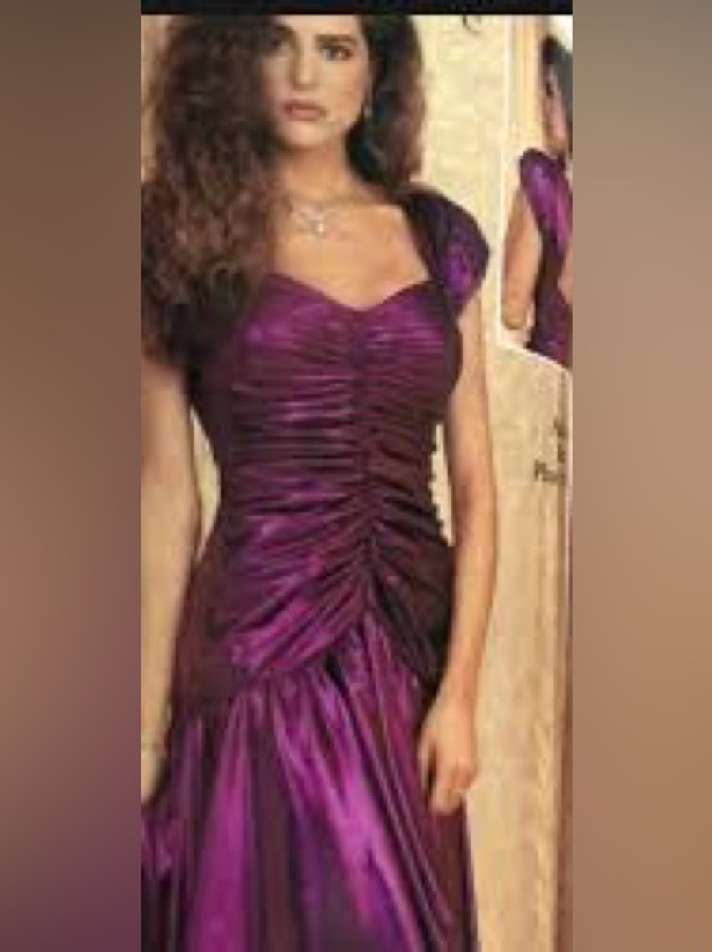 Vintage Frederick’s of Hollywood Size 7 Metallic Purple Ruched Dress